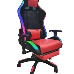 sillon gamer con brazos 3d, luces y posapies